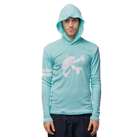 HOODED LONGSLEEVE CYAN
