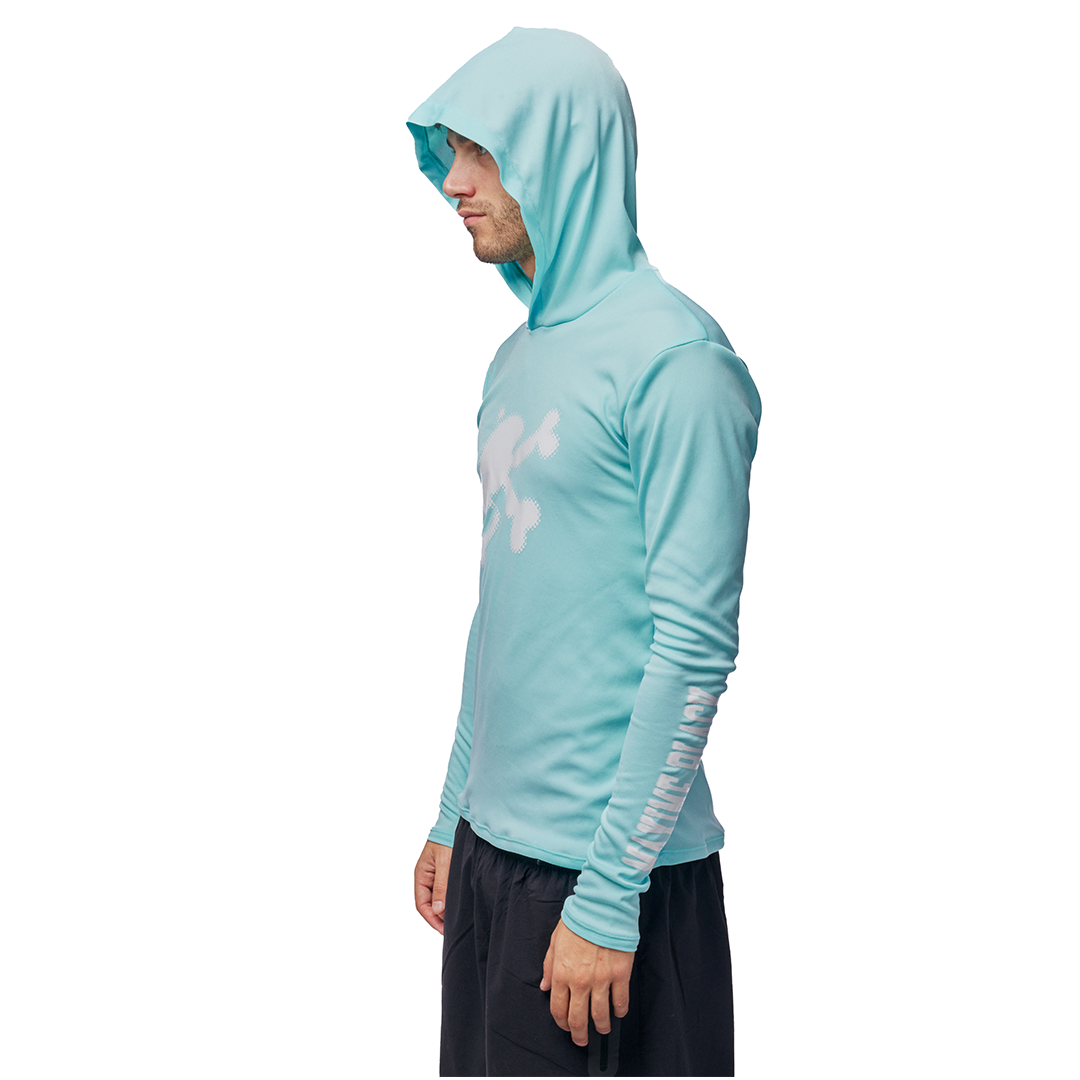 HOODED LONGSLEEVE CYAN