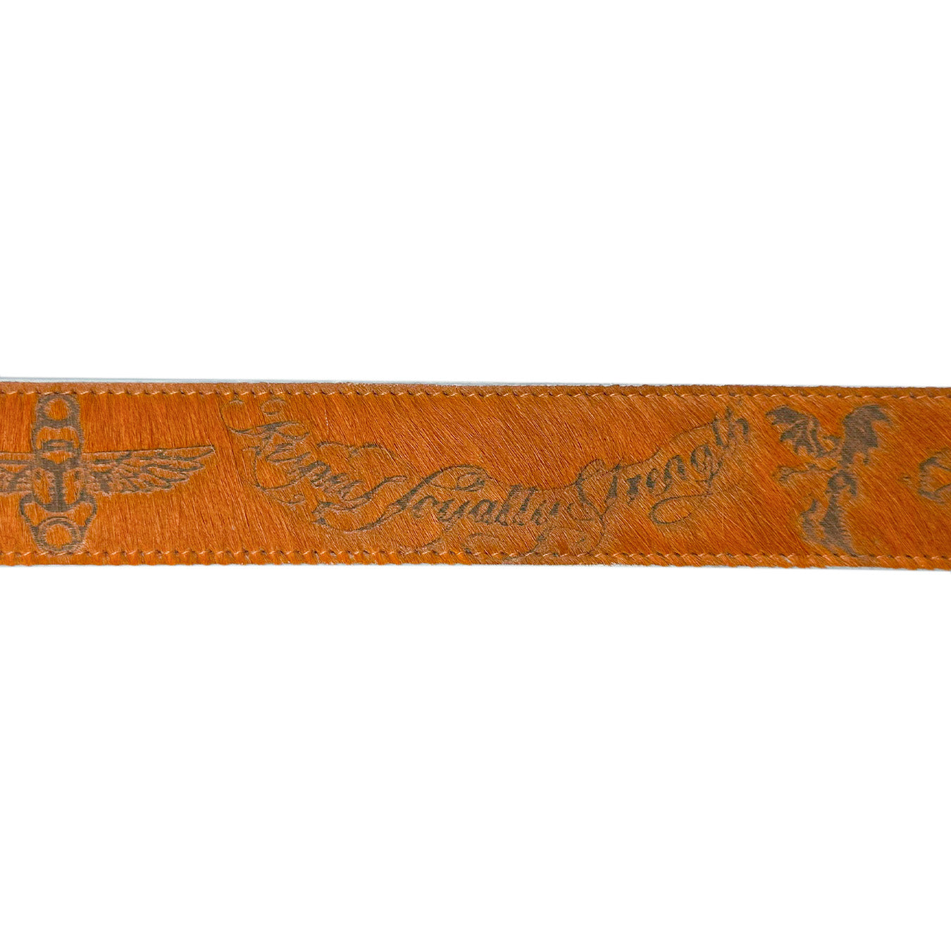 LASER TATTOO PONY HAIR BELT ORANGE