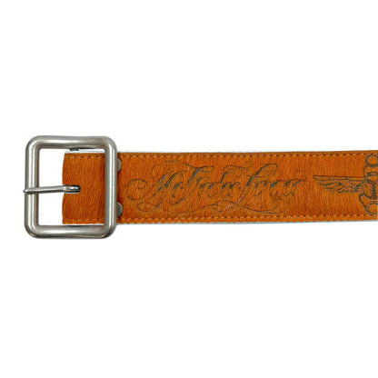 LASER TATTOO PONY HAIR BELT ORANGE