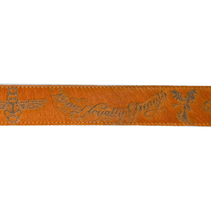 LASER TATTOO PONY HAIR BELT ORANGE