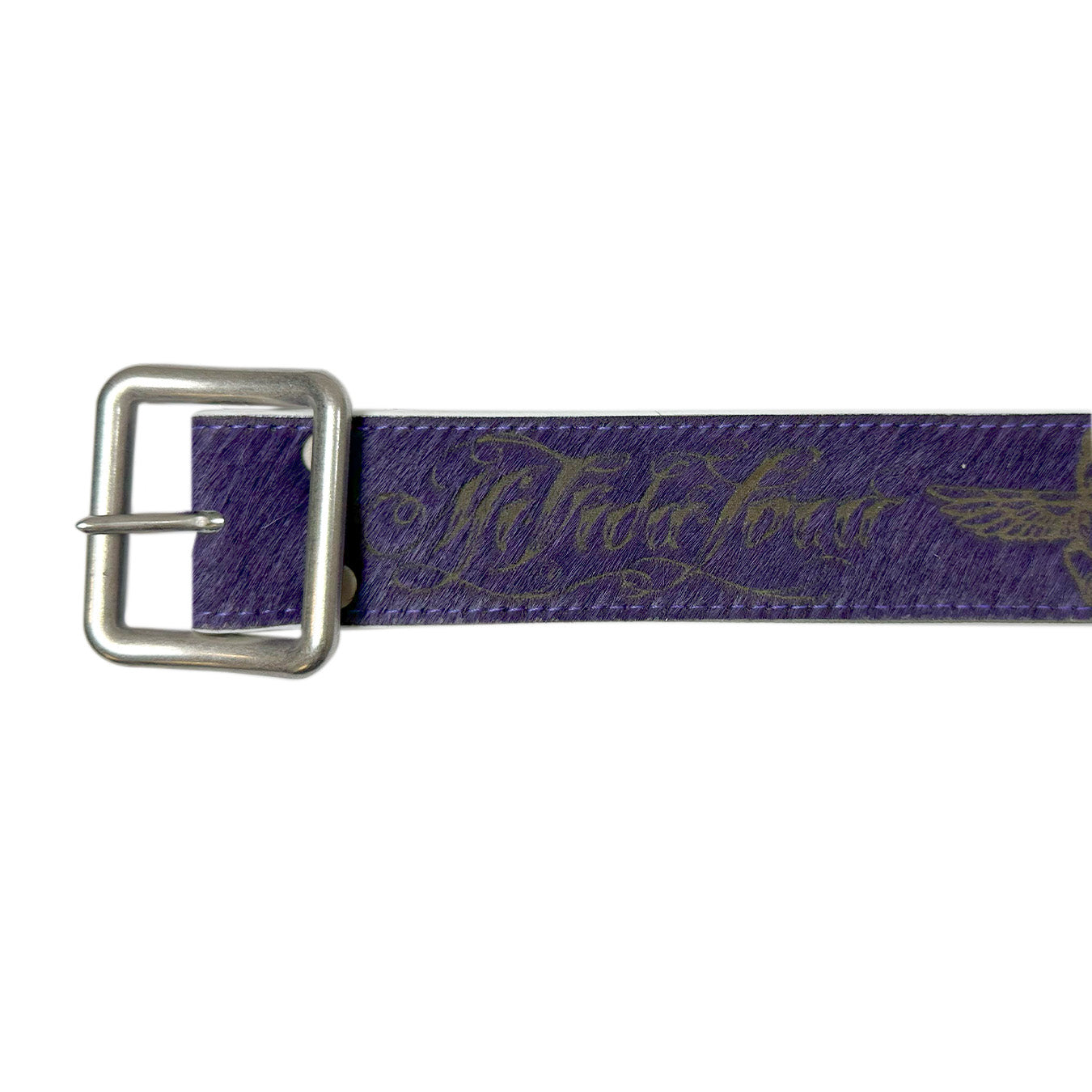 LASER TATTOO PONY HAIR BELT PURPLE