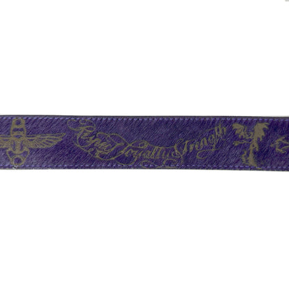 LASER TATTOO PONY HAIR BELT PURPLE