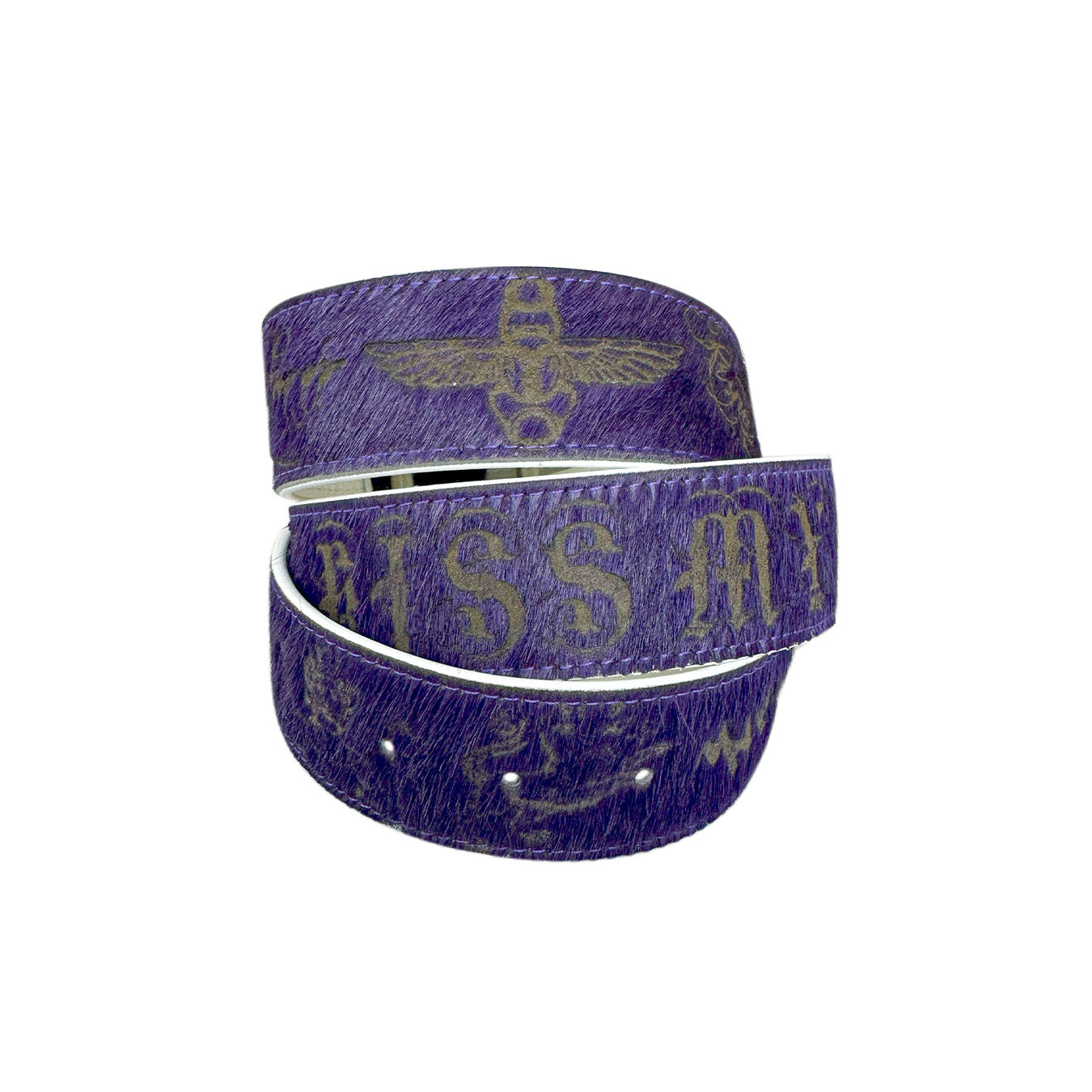 LASER TATTOO PONY HAIR BELT PURPLE