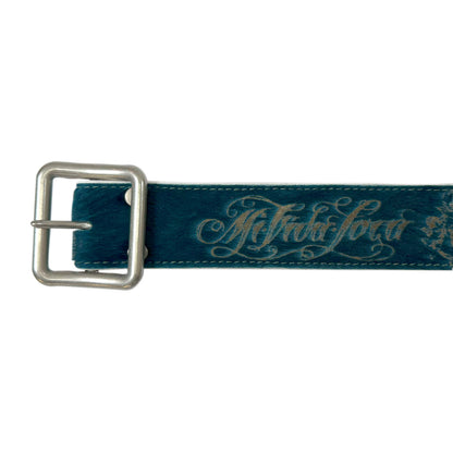 LASER TATTOO PONY HAIR BELT BLUE